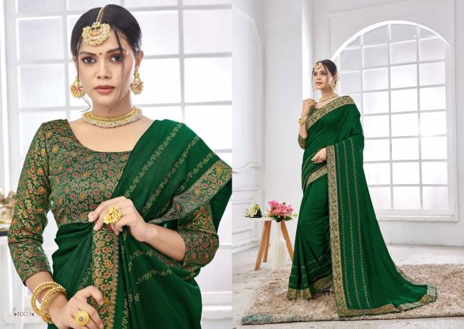 Saroj Veronica Festive Wear Designer Heavy Vichitra Silk Latest Saree Collection